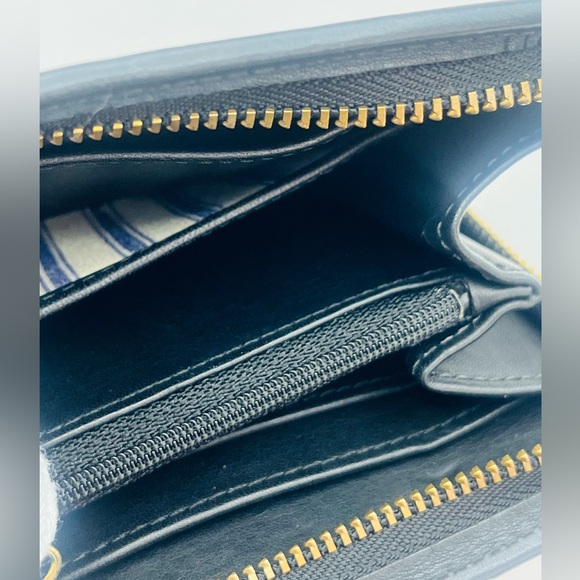 Vintage Coach Zip Around Compact Clutch 6901 Black Leather Wallet Organizer - Picture 8 of 16